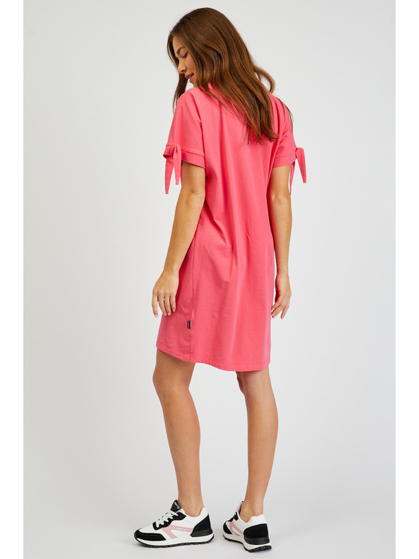 Sam 73 Temno rožnata ženska poletna osnovna obleka SAM73 Tucana