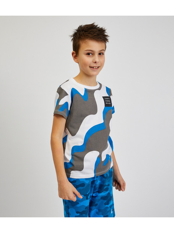 Sam 73 Sivo-modra fantovska majica z vzorcem SAM 73 Oscar