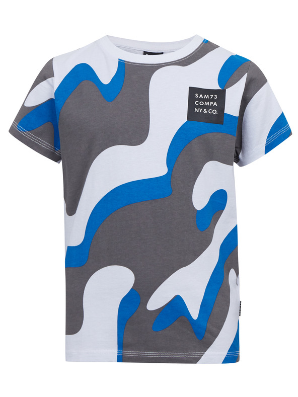 Sam 73 Sivo-modra fantovska majica z vzorcem SAM 73 Oscar