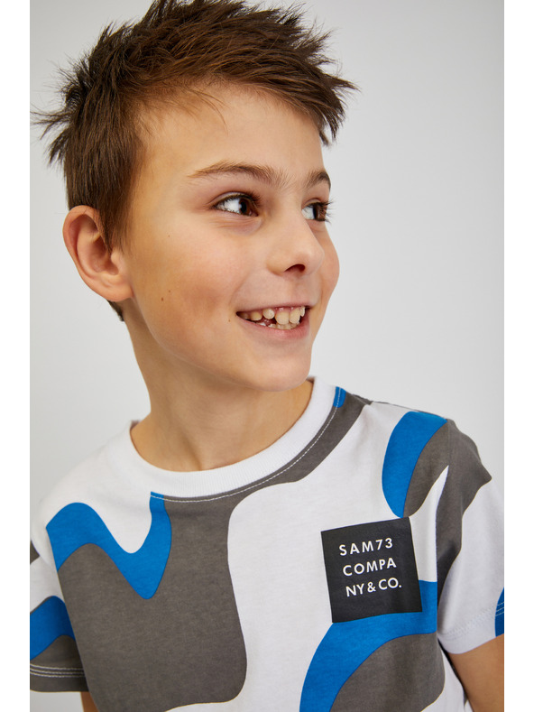 Sam 73 Sivo-modra fantovska majica z vzorcem SAM 73 Oscar