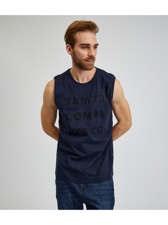 Sam 73 Temno modra moška majica s kratkimi rokavi SAM 73 Edgar