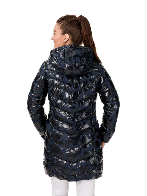 Sam 73 Modri ženski prešiti plašč z vzorcem SAM 73 Alisha