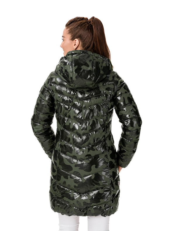 Sam 73 Kaki ženski prešiti plašč z vzorcem SAM 73 Alisha