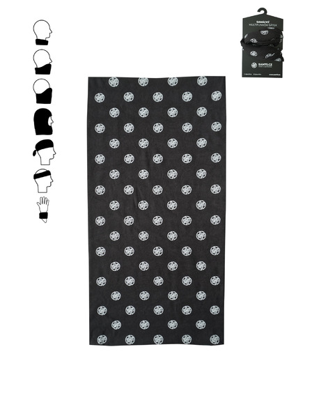 Sam 73 Črn vzorčast večnamenski šal SAM 73