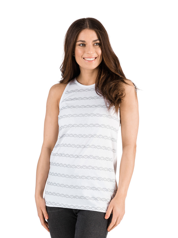 Sam 73 Bela ženska vzorčasta majica SAM 73