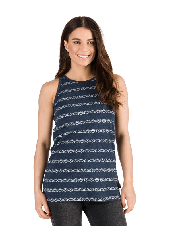 Sam 73 Temno modra ženska vzorčasta majica SAM 73