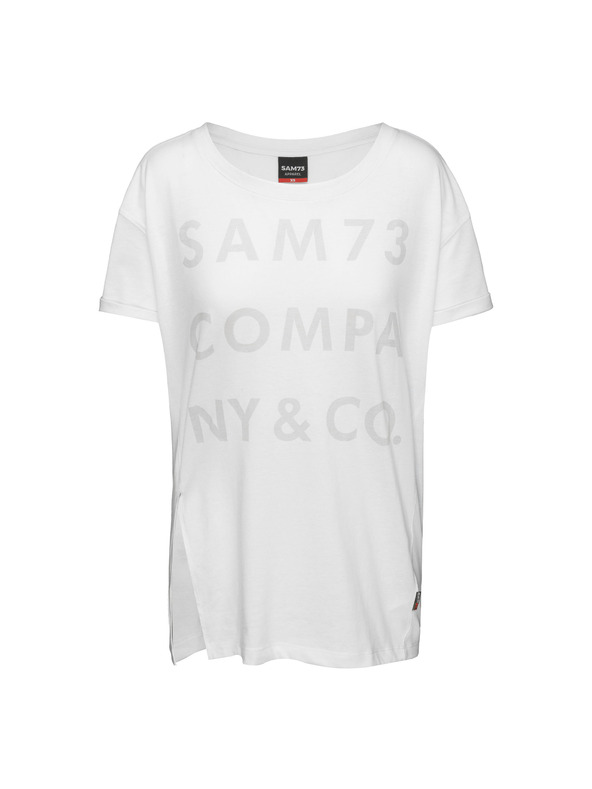 Sam 73 Bela ženska majica s potiskom SAM 73
