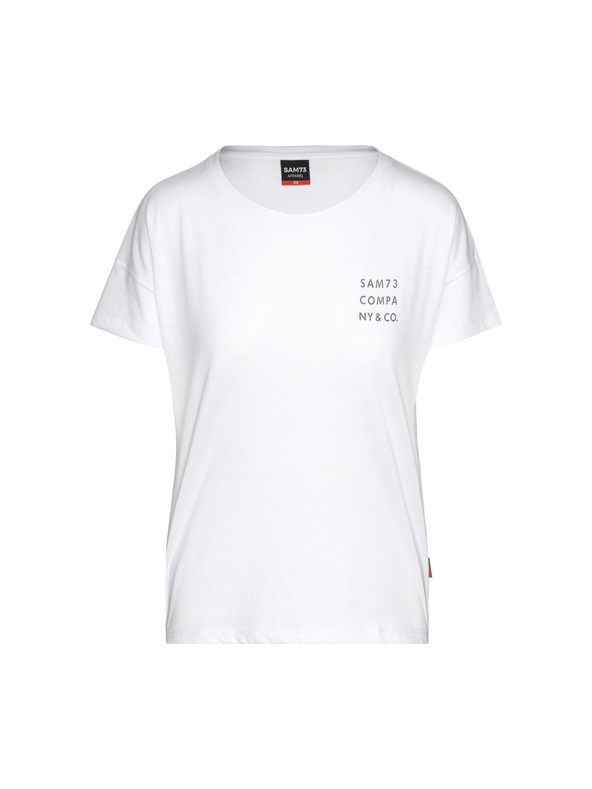 Sam 73 Bela ženska majica s potiskom SAM 73