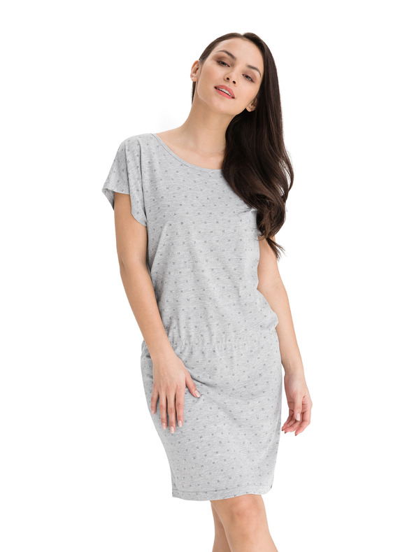 Sam 73 Siva ženska vzorčasta obleka z žepi SAM 73