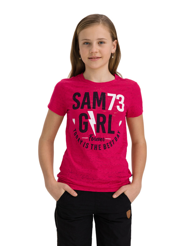 Sam 73 Roza dekliška majica s potiskom SAM 73