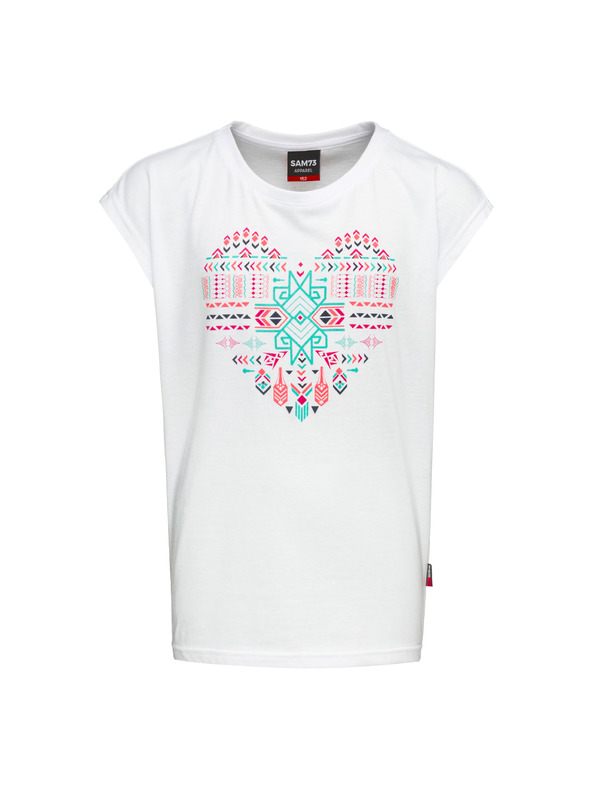 Sam 73 Bela dekliška majica s potiskom SAM 73