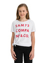 Sam 73 Bela dekliška majica s potiskom SAM 73