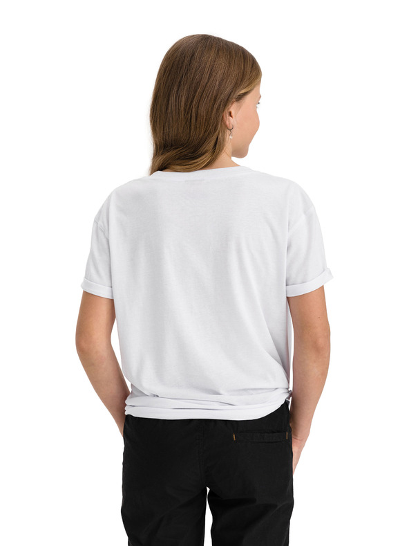 Sam 73 Bela dekliška majica s potiskom SAM 73