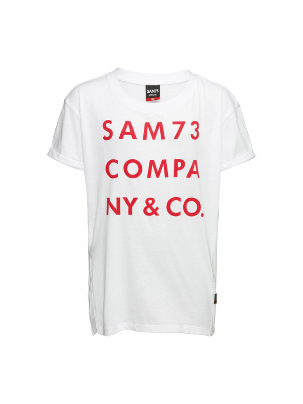 Sam 73 Bela dekliška majica s potiskom SAM 73