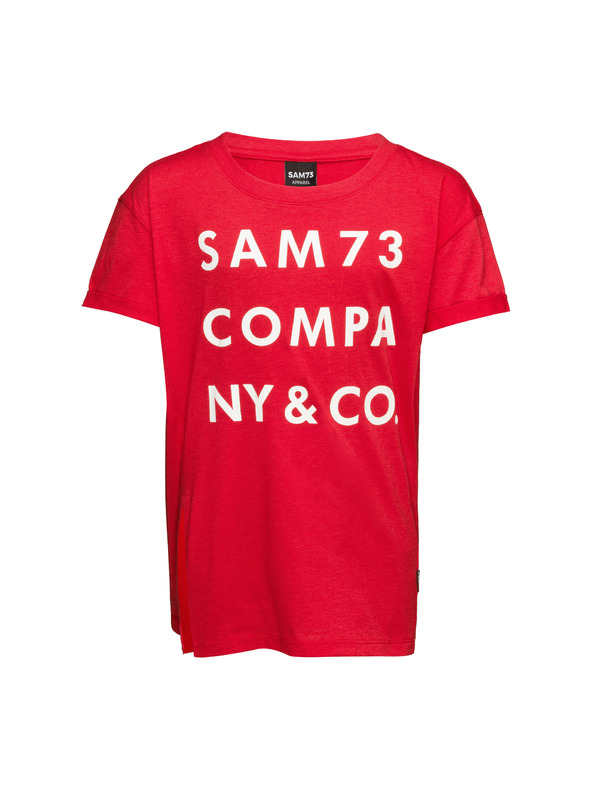 Sam 73 Rdeča dekliška majica s potiskom SAM 73