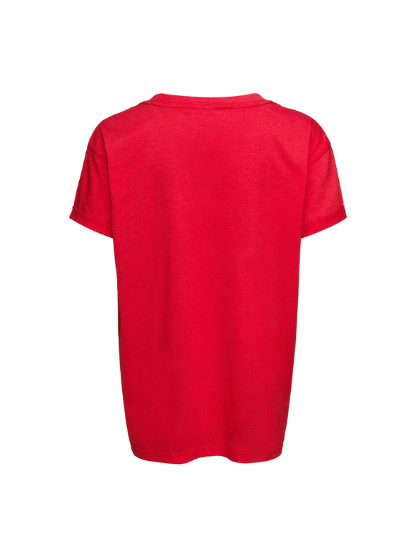 Sam 73 Rdeča dekliška majica s potiskom SAM 73