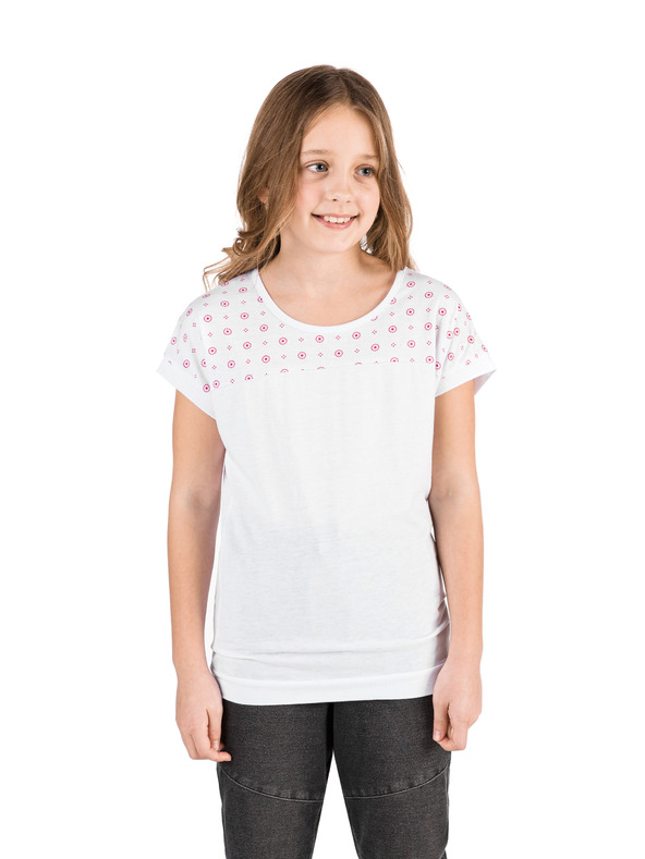 Sam 73 Bela dekliška majica z vzorcem SAM 73