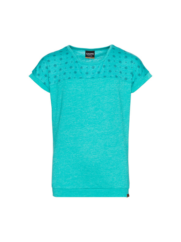 Sam 73 Zelena dekliška majica z vzorcem SAM 73
