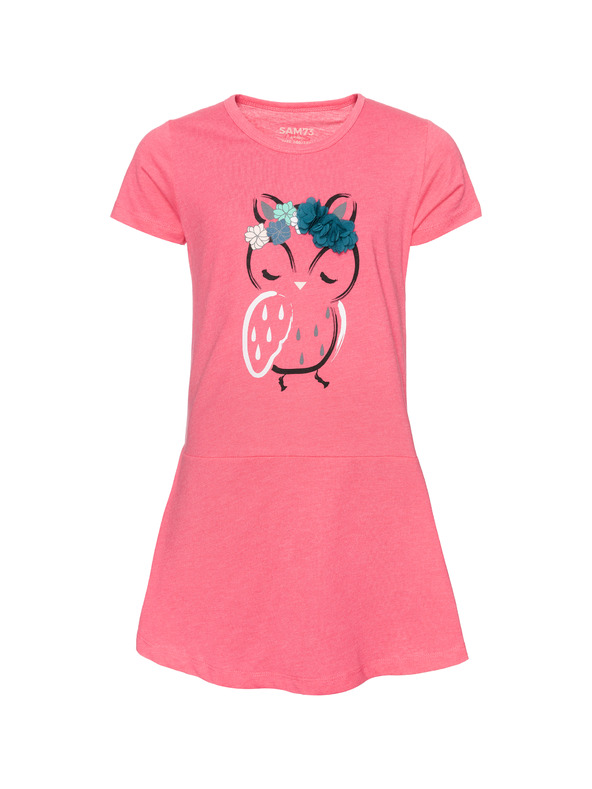 Sam 73 Roza dekliška obleka s potiskom SAM 73