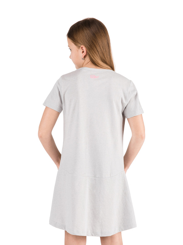 Sam 73 Svetlo siva dekliška obleka s potiskom SAM 73