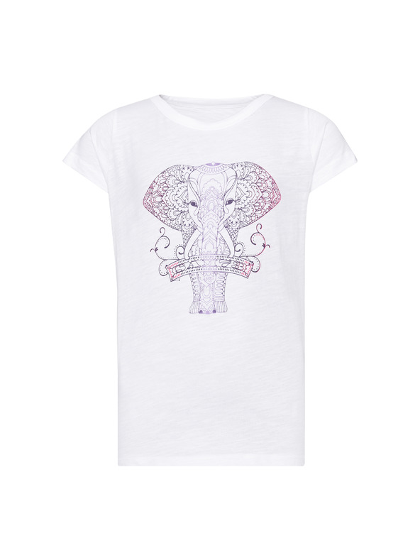 Sam 73 Bela dekliška majica s potiskom SAM 73