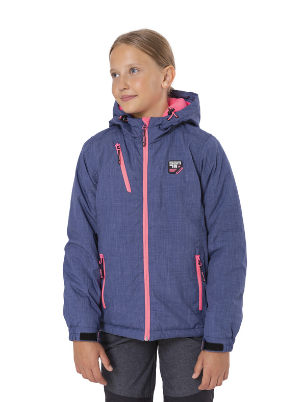 Sam 73 Roza in modra dekliška zimska jakna s kapuco SAM 73 Giselle