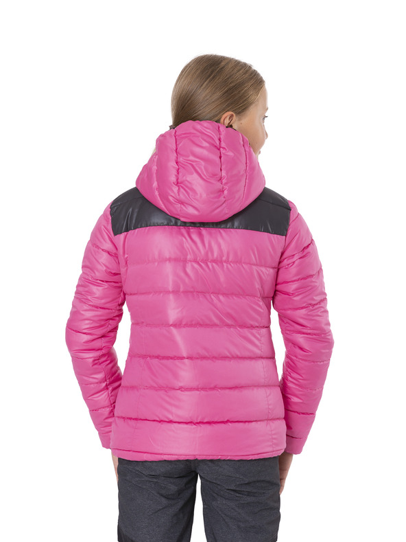 Sam 73 Črno-rožnata dekliška prešita zimska bunda s kapuco SAM 73 Eloise