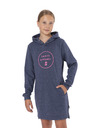 Sam 73 Temno modra dekliška dolga jopa s kapuco s potiskom SAM 73 Josie