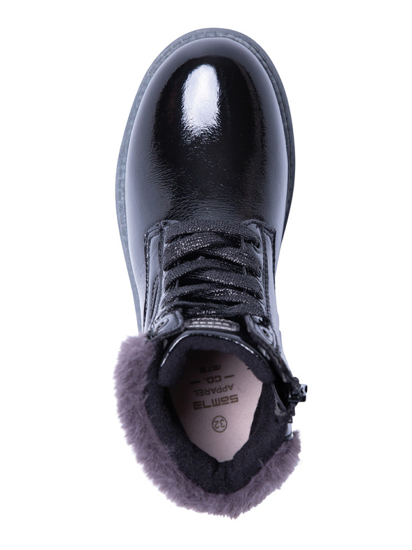 Sam 73 Črni fantovski gležnjarji z umetnim krznom SAM 73 Naomi