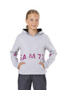 Sam 73 Svetlo siva dekliška majica s kapuco s potiskom SAM 73 Donna