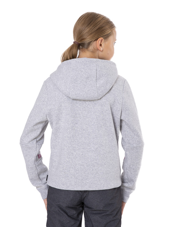 Sam 73 Svetlo siva dekliška majica s kapuco s potiskom SAM 73 Donna