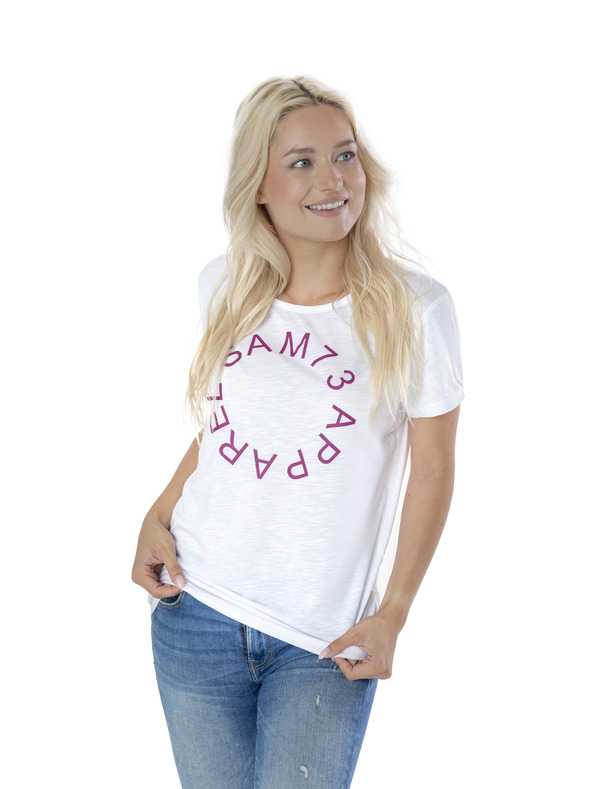 Sam 73 Bela ženska majica s potiskom SAM 73 Arias