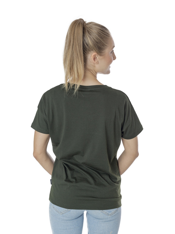 Sam 73 Temno zelena ženska majica s potiskom SAM 73