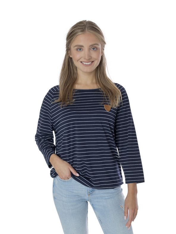 Sam 73 Temno modra črtasta ženska majica SAM 73