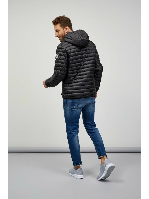 Sam 73 Črna moška prešita jakna s kapuco SAM 73 Edmund