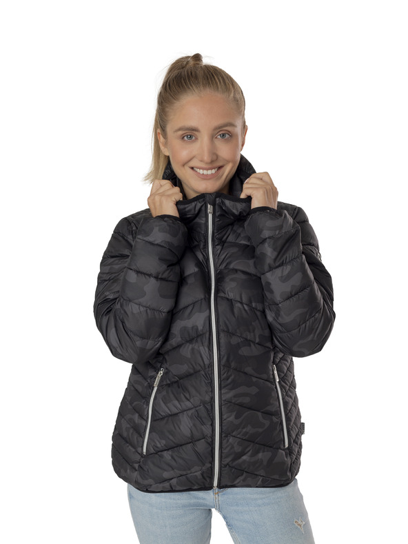 Sam 73 Črna ženska prešita maskirna jakna Sam 73