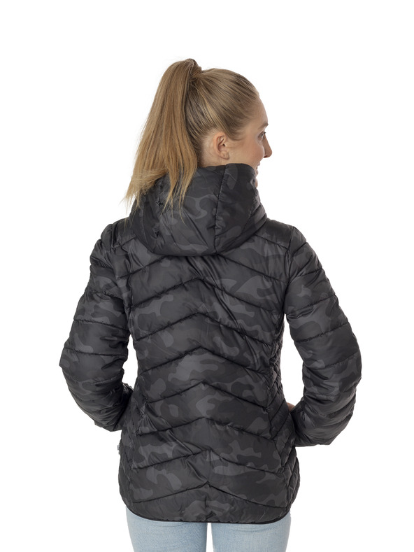 Sam 73 Črna ženska prešita maskirna jakna Sam 73