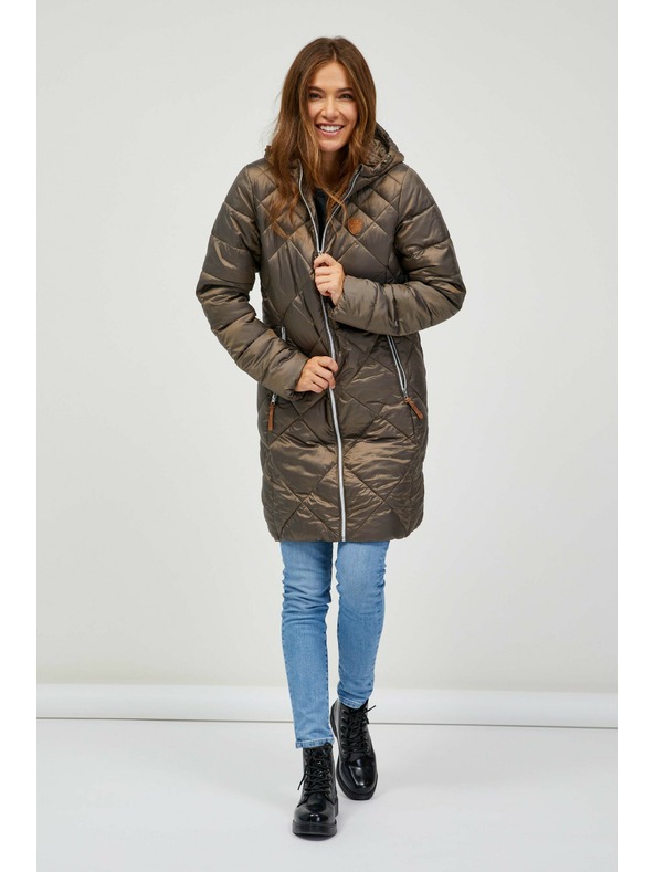 Sam 73 Rjava ženska prešita jakna s kapuco Sam 73