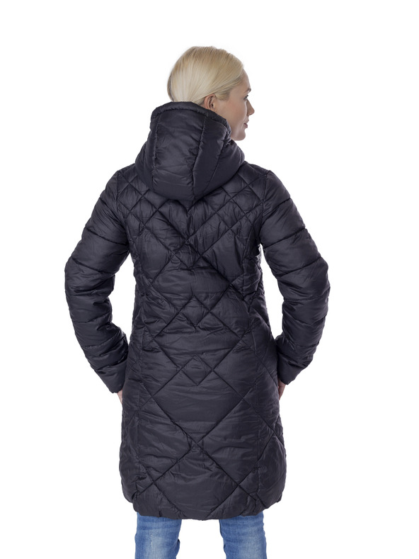 Sam 73 Črna ženska prešita jopa s kapuco Sam 73