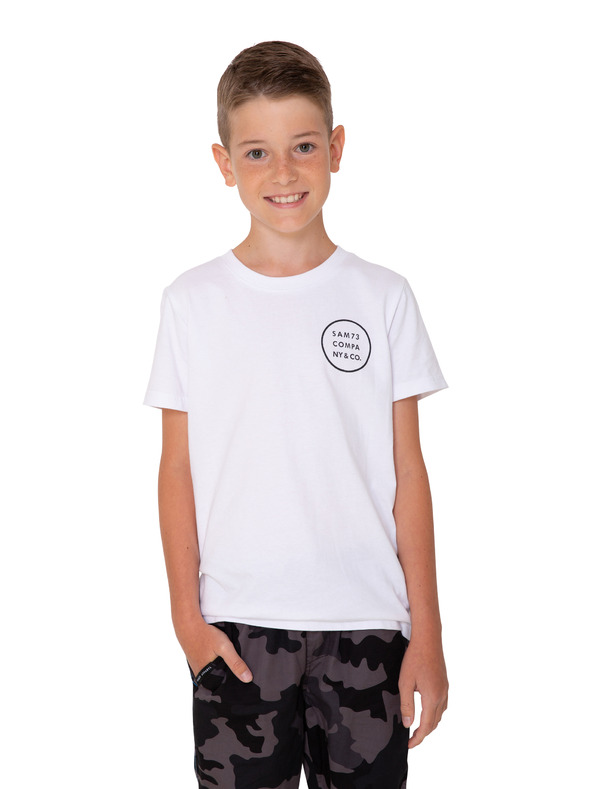 Sam 73 Bela fantovska majica s potiskom SAM 73