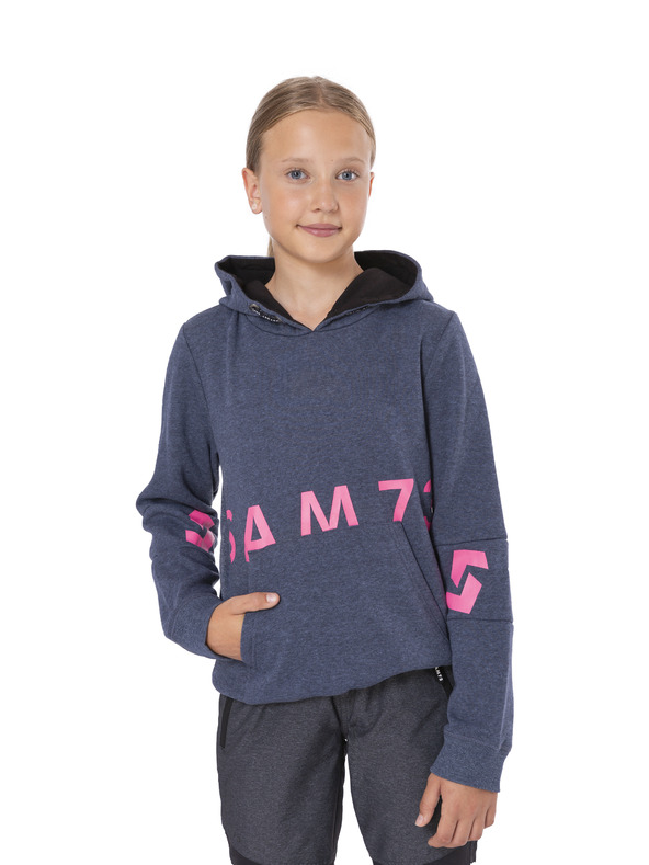 Sam 73 Temno modra dekliška jopa s potiskom SAM 73
