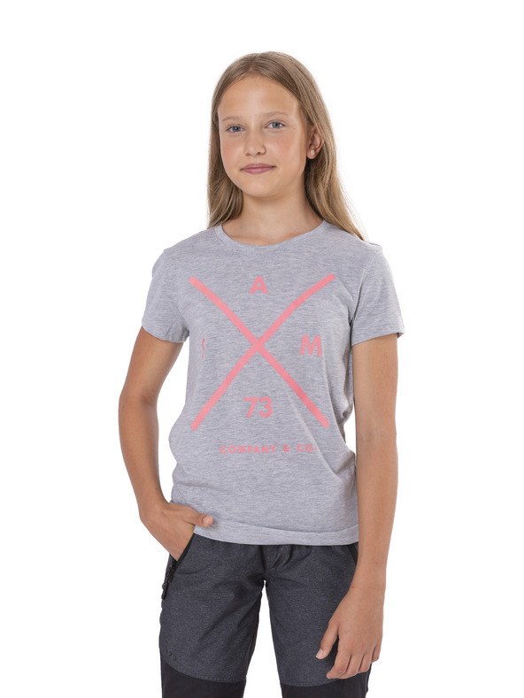 Sam 73 Svetlo siva dekliška majica s potiskom SAM 73