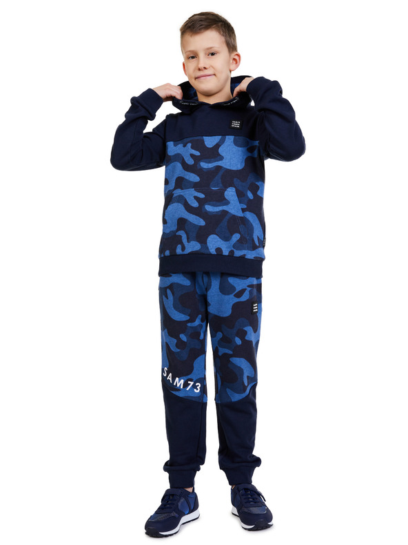 Sam 73 Temno modre fantovske hlače z vzorcem SAM 73 Conrad