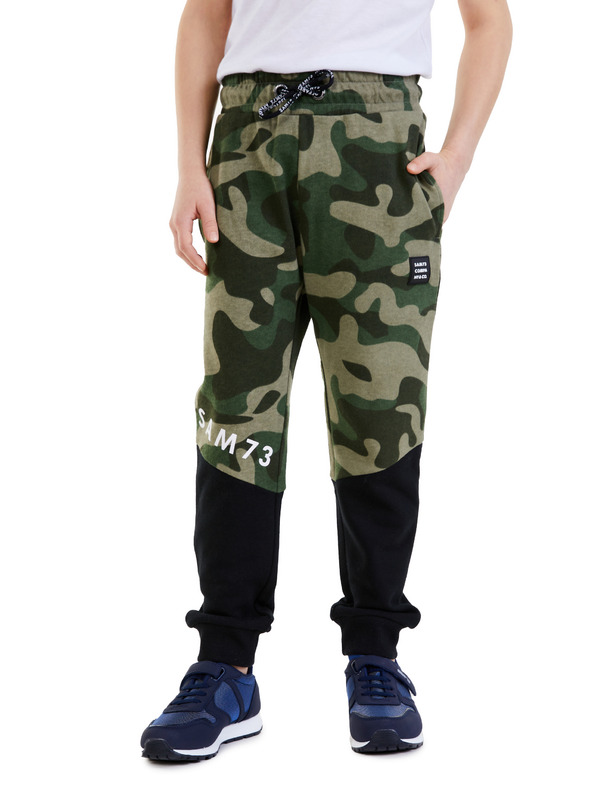 Sam 73 Kaki deške vzorčaste trenirke SAM 73 Conrad