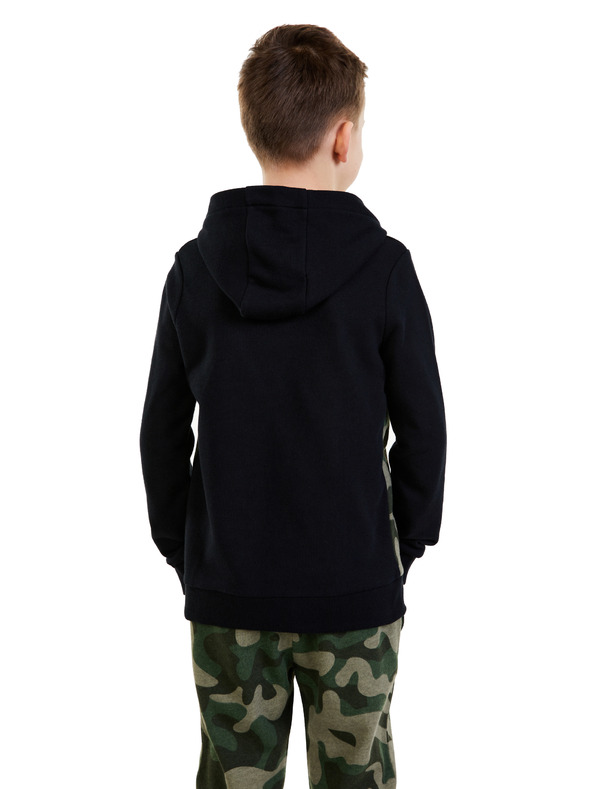 Sam 73 Črna fantovska vzorčasta jopa s kapuco SAM 73 Danny