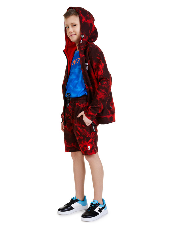 Sam 73 Rdeče fantovske kratke hlače z vzorcem SAM 73 Graham