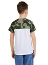 Sam 73 Bela in kaki fantovska vzorčasta majica SAM 73 Moses