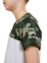 Sam 73 Bela in kaki fantovska vzorčasta majica SAM 73 Moses