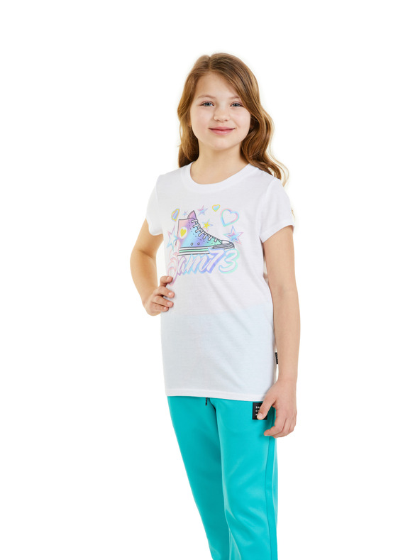 Sam 73 Bela dekliška majica s potiskom SAM 73 Ursula