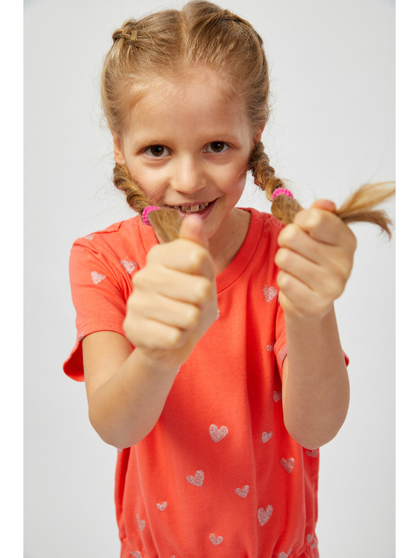 Sam 73 Koralna dekliška vzorčasta obleka SAM 73 Welo